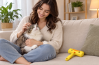 Woman with her cat on a hair-free sofa