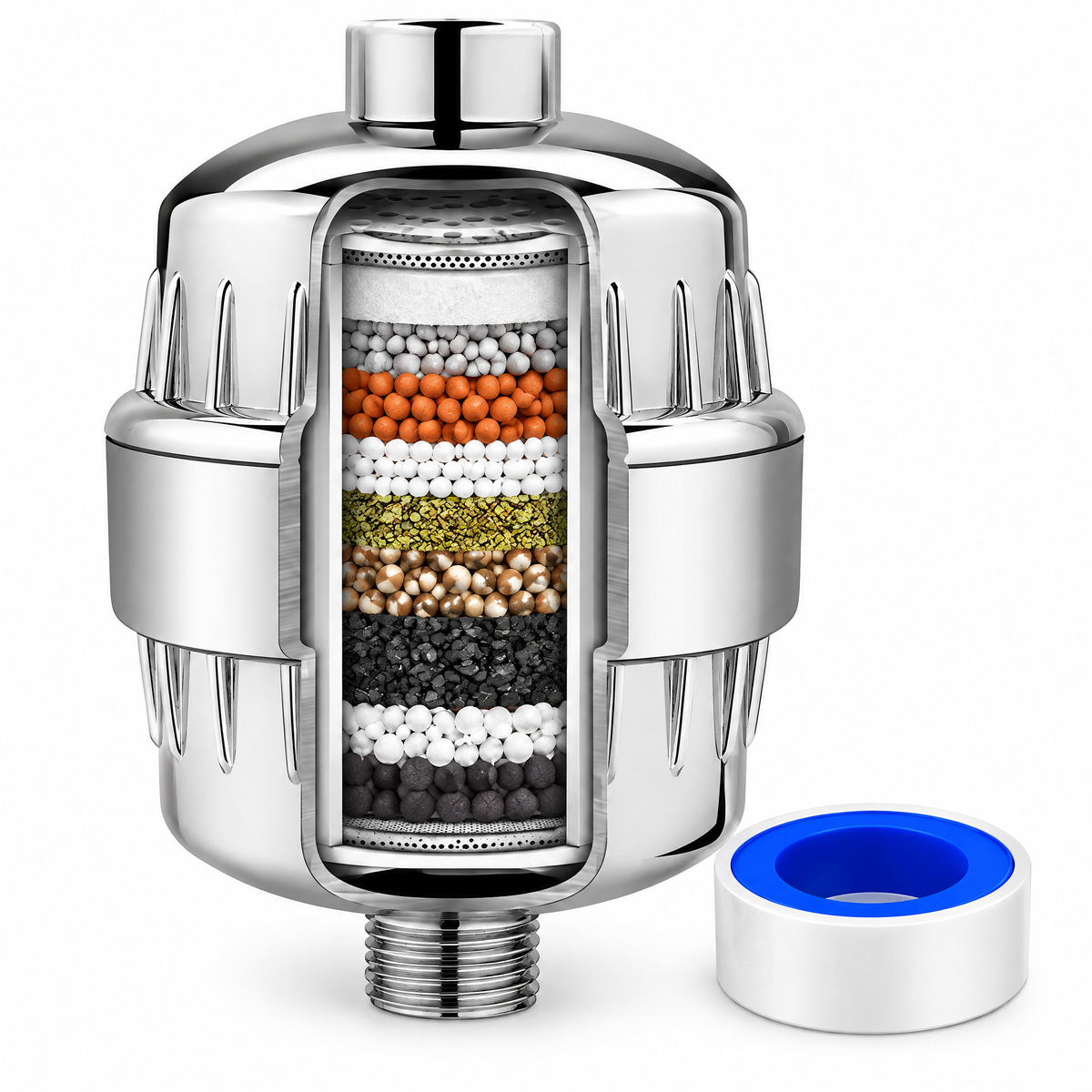 Cutaway of the filter layers.