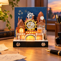 Glowing clocktower 3D memo sculpture on a desk